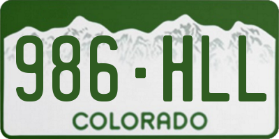 CO license plate 986HLL