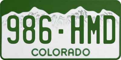 CO license plate 986HMD