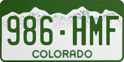 CO license plate 986HMF