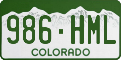 CO license plate 986HML