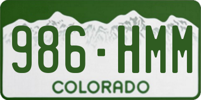 CO license plate 986HMM