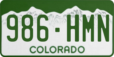 CO license plate 986HMN
