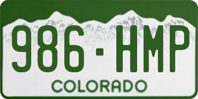 CO license plate 986HMP