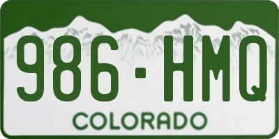 CO license plate 986HMQ