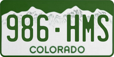 CO license plate 986HMS