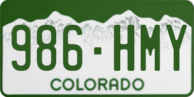 CO license plate 986HMY