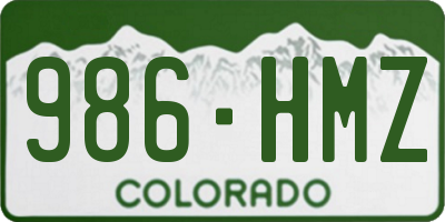 CO license plate 986HMZ
