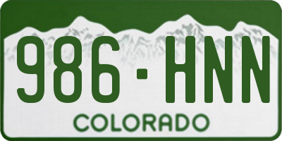 CO license plate 986HNN
