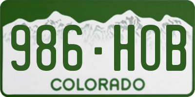 CO license plate 986HOB