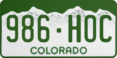 CO license plate 986HOC