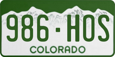 CO license plate 986HOS