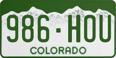 CO license plate 986HOU