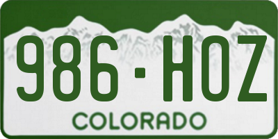 CO license plate 986HOZ