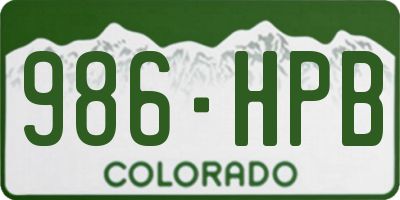 CO license plate 986HPB