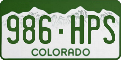 CO license plate 986HPS