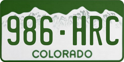 CO license plate 986HRC