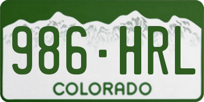 CO license plate 986HRL