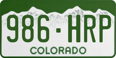 CO license plate 986HRP