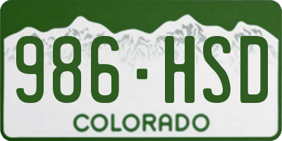 CO license plate 986HSD