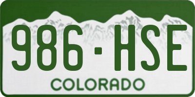 CO license plate 986HSE