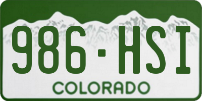 CO license plate 986HSI