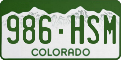 CO license plate 986HSM