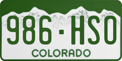 CO license plate 986HSO