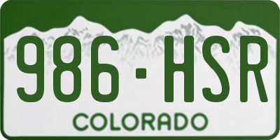 CO license plate 986HSR