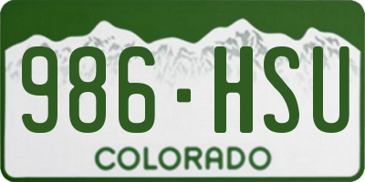 CO license plate 986HSU