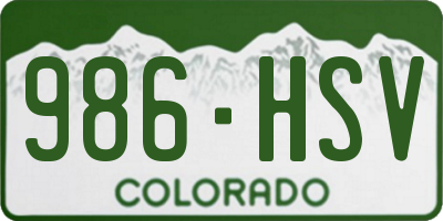 CO license plate 986HSV