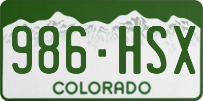 CO license plate 986HSX