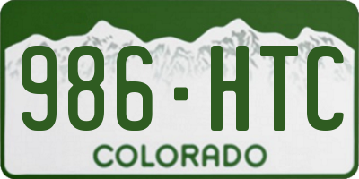 CO license plate 986HTC