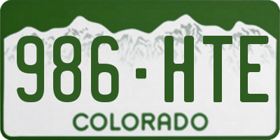 CO license plate 986HTE