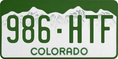 CO license plate 986HTF