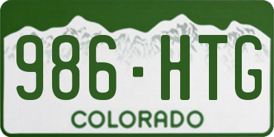 CO license plate 986HTG
