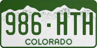 CO license plate 986HTH