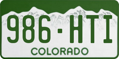 CO license plate 986HTI