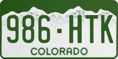 CO license plate 986HTK
