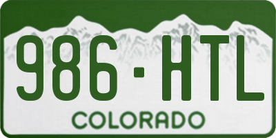 CO license plate 986HTL