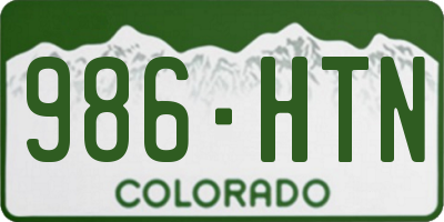 CO license plate 986HTN