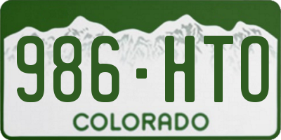 CO license plate 986HTO