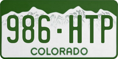 CO license plate 986HTP