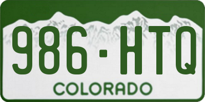 CO license plate 986HTQ