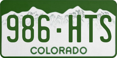 CO license plate 986HTS