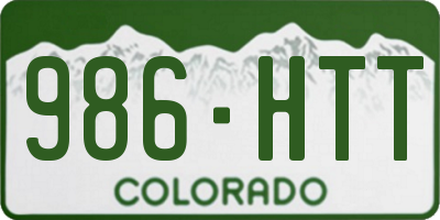 CO license plate 986HTT