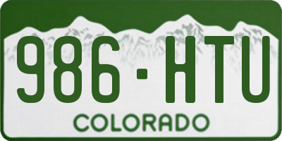 CO license plate 986HTU