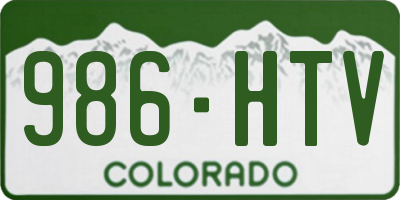 CO license plate 986HTV