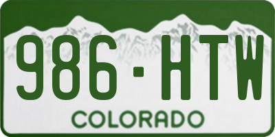 CO license plate 986HTW