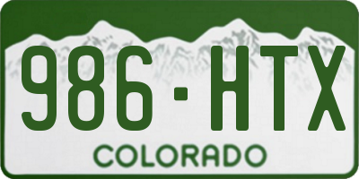 CO license plate 986HTX
