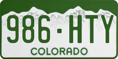 CO license plate 986HTY